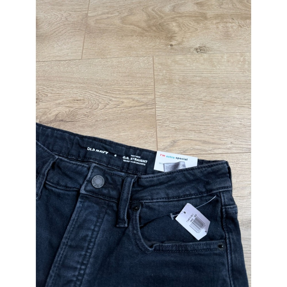 NWT Womens‎ Old Navy high rise OG straight secret slim pocket distressed jeans 6 - Picture 8 of 12
